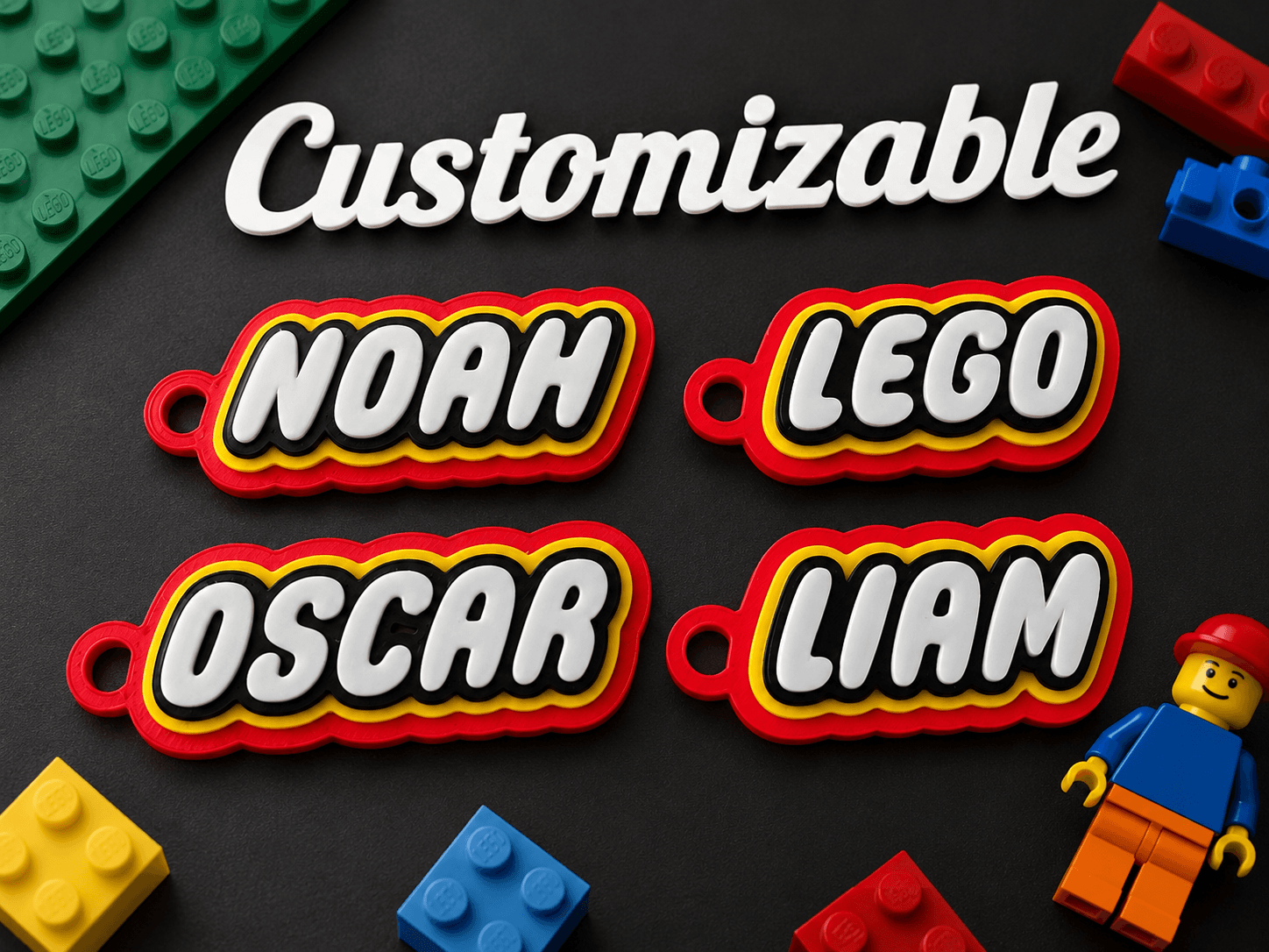 Customizable Keychain Brick, a 3D model by Canale