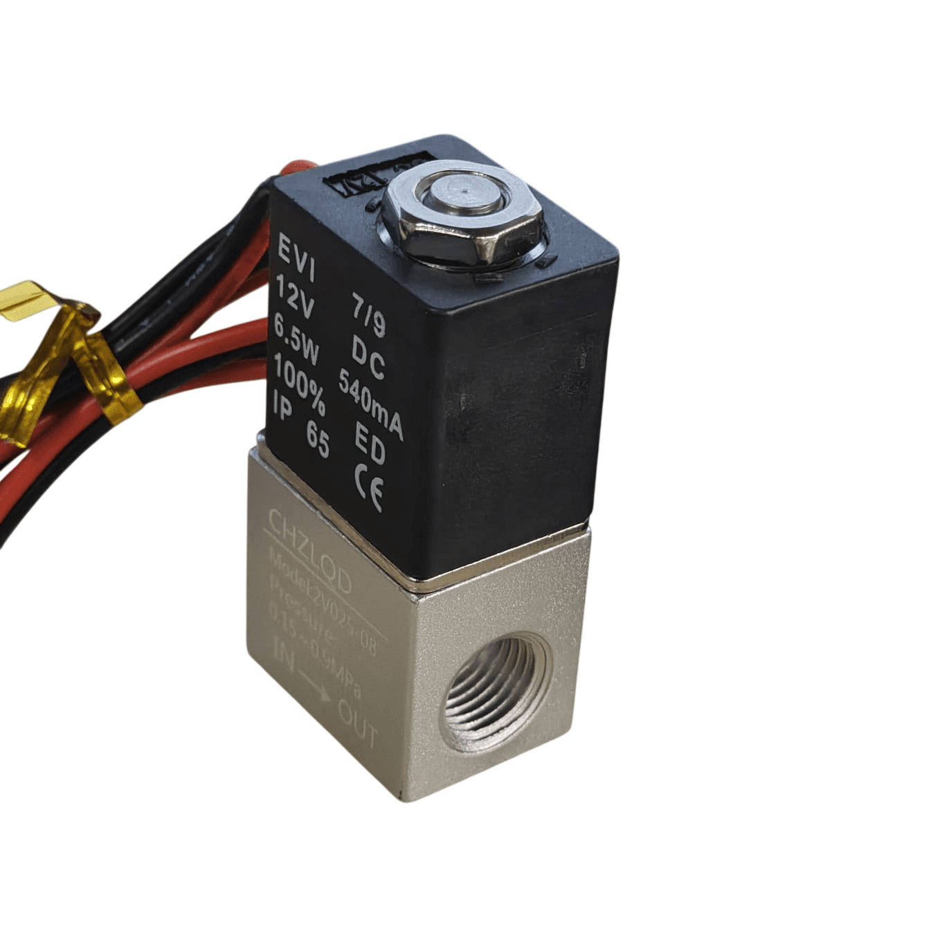 12V DC 1/4″ Pneumatic Solenoid Valve For Water/Gas – 2V025-08 (Normally Closed)