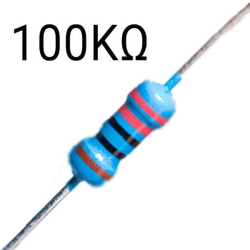 100K Ohm Resistor 1/4W- Pack of 5