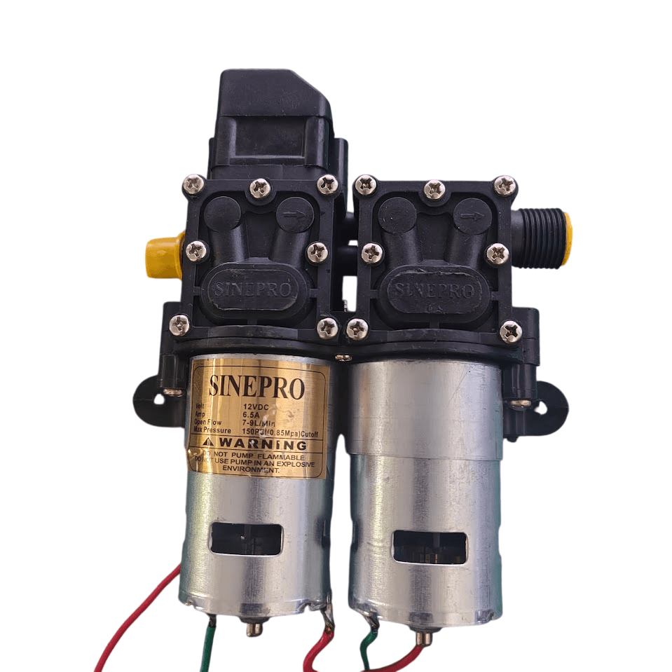 12V DC 150PSI Sprayer Motor Micro Electric High-Pressure Booster 2in1 Dual Motor Diaphragm Water Pump (0.08 hp)