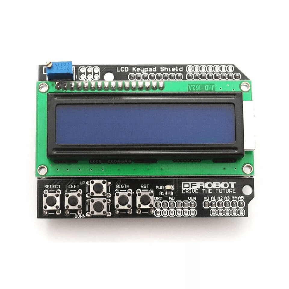 1602 LCD Keypad Shield for Arduino – 16×2 Display Blue Backlight
