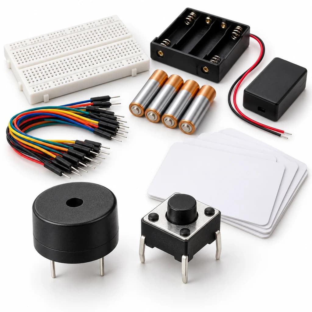 Buzz Button Kit — illustration of the electronic components