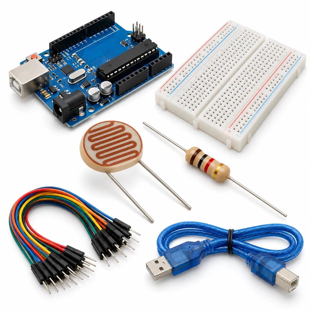 Light Meter Logger Kit — illustration of included electronic components