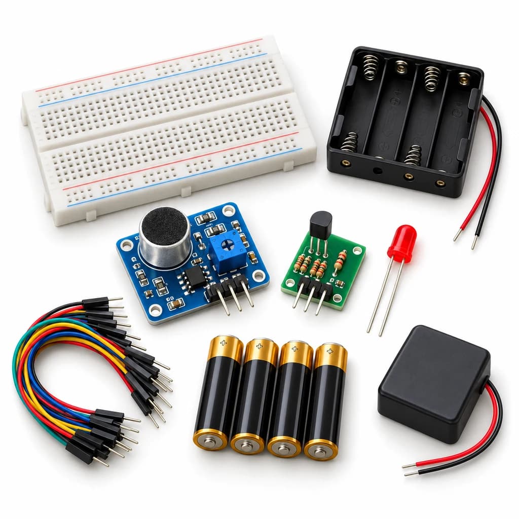 Sound Trigger Light Kit — illustration of included electronic components
