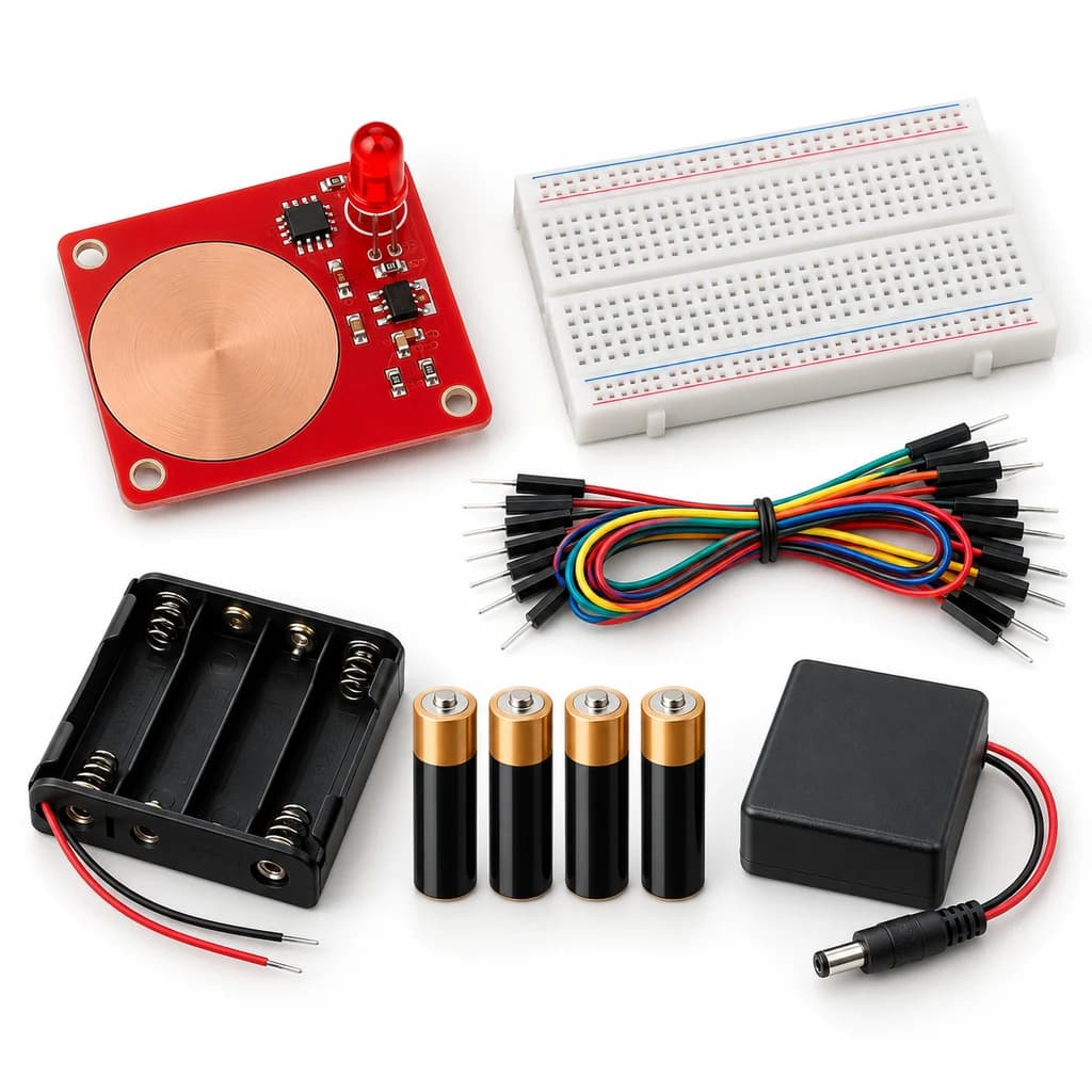 Touch Pad Light Kit — illustration of included electronic components