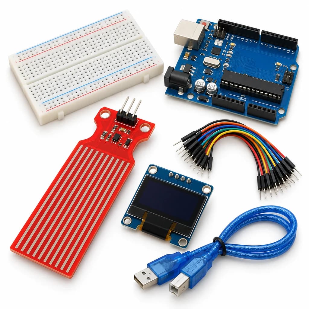 Water Level Display Kit — illustration of included electronic components