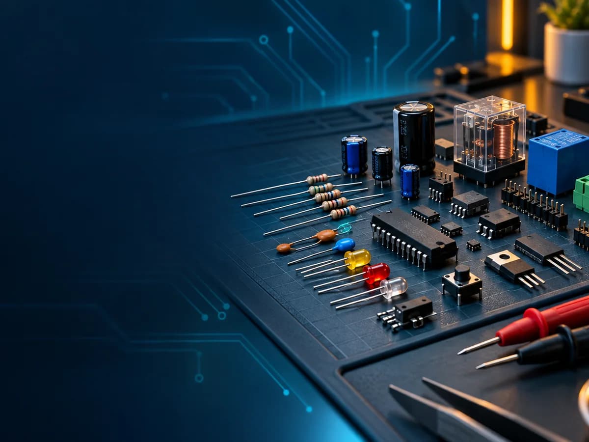 Resistors, capacitors, integrated circuits and connectors