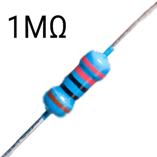 1M Ohm Resitor 1/4W- Pack of 5