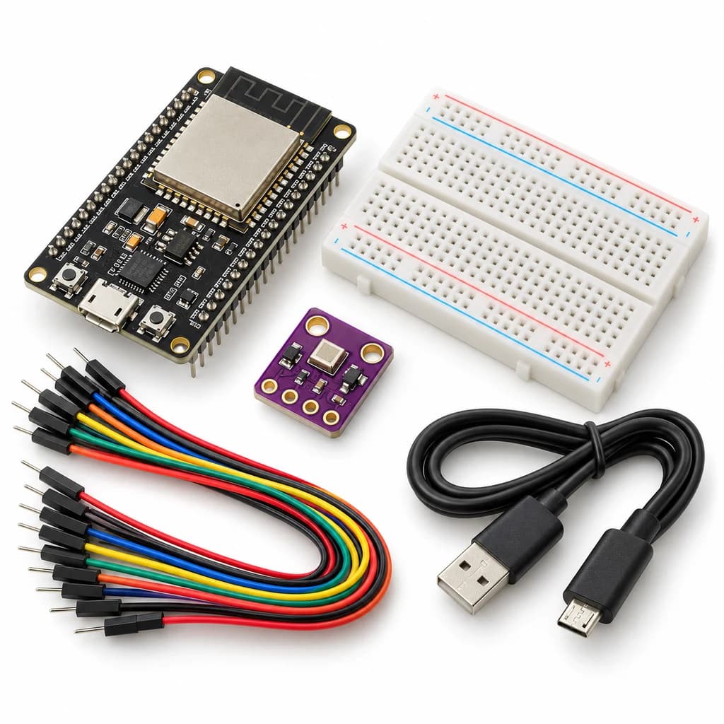 MQTT Environment Station Kit — illustration of included electronic components