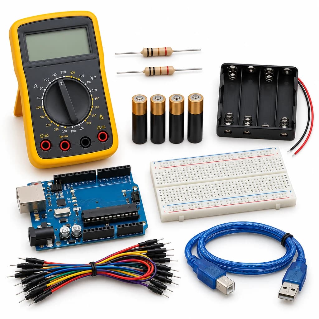 Precision Voltage Monitor Kit — illustration of included electronic components