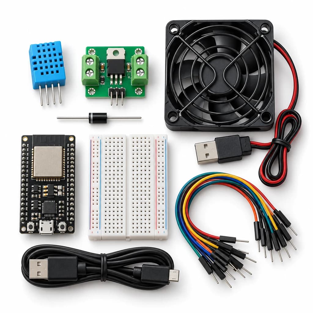 Room Comfort Controller Kit — illustration of included electronic components