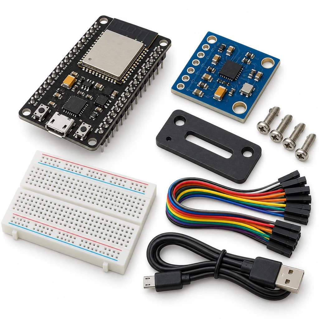 Vibration Spectrum Lab Kit — illustration of included electronic components